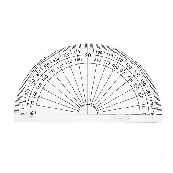 180 Degree Half Round Circle Protractor - Clear 180 Degree Half Round Circle Protractor - Clear White, 1 pc - Image 1
