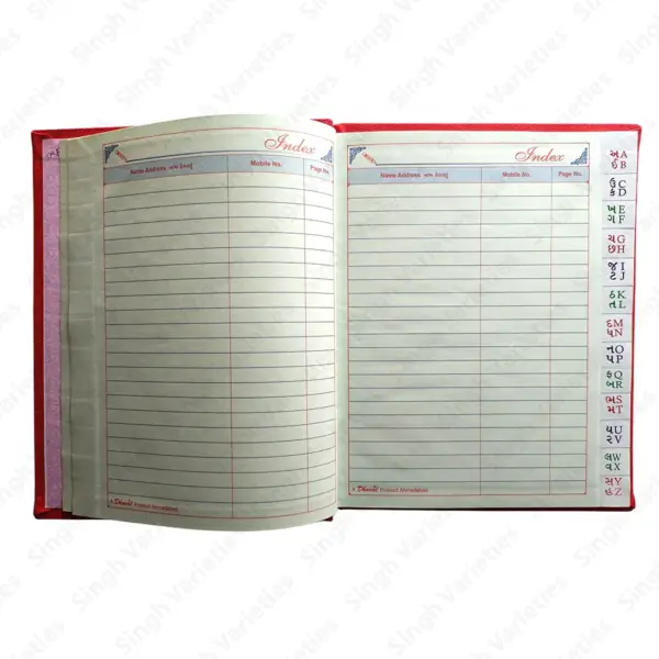 Canvas Index Khata Book