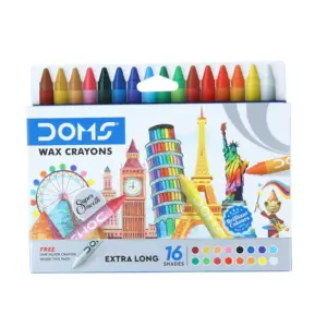 Doms Wax Crayons Extra Long 16 Shades