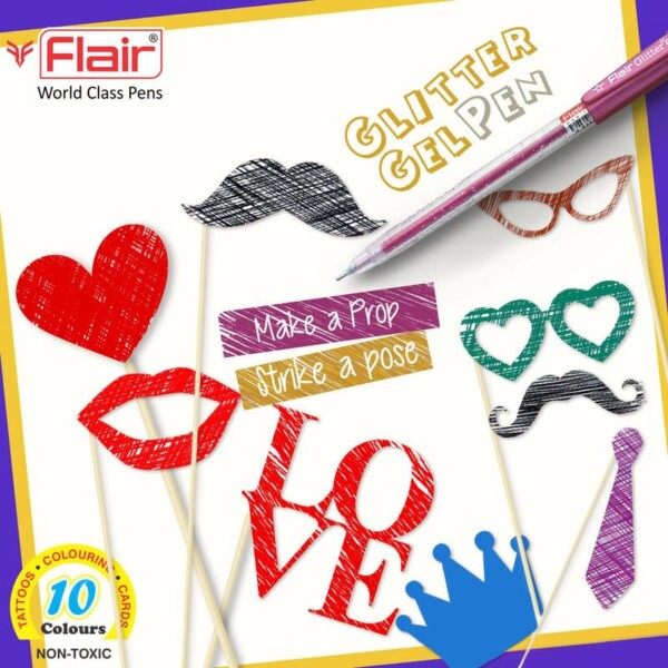 Flair Glitter Extra Sparkle Gel Pens - For Smooth Writing