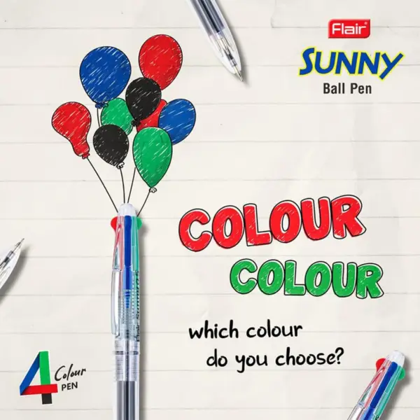 Flair Sunny 4 in 1 Ink Retractable Ball Pen