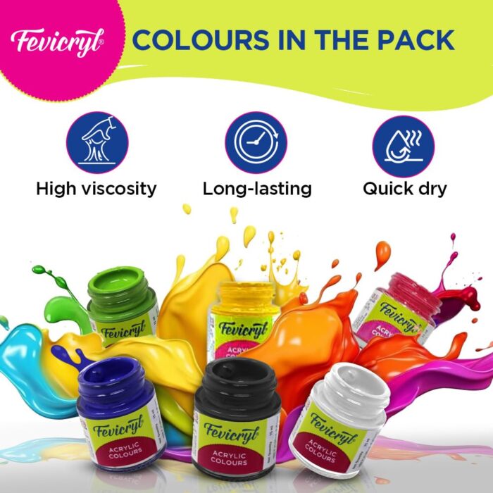 Pidilite Fevicryl Acrylic Colours Lilac Kit 6 Shades
