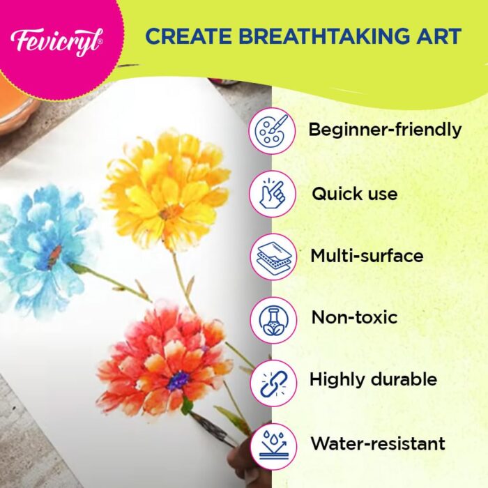 Pidilite Fevicryl Acrylic Colours Sunflower Kit 10 Shades