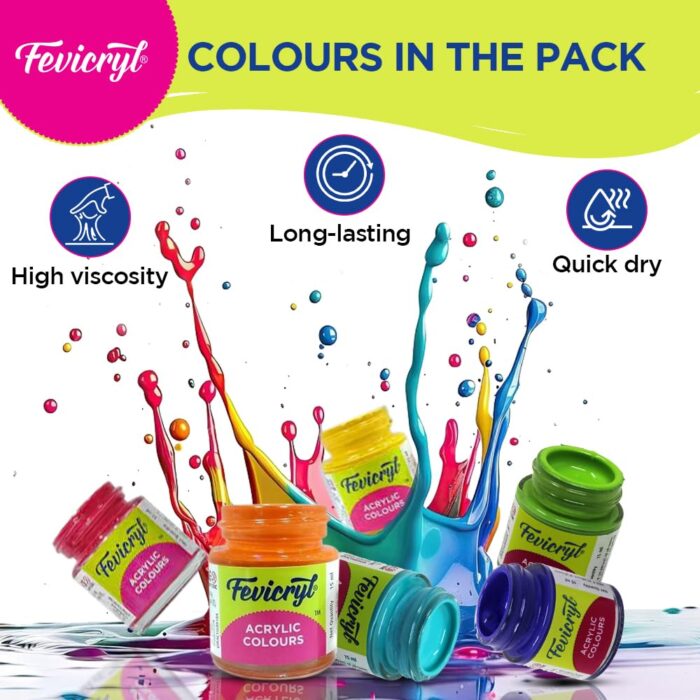 Pidilite Fevicryl Acrylic Colours Sunflower Kit 10 Shades