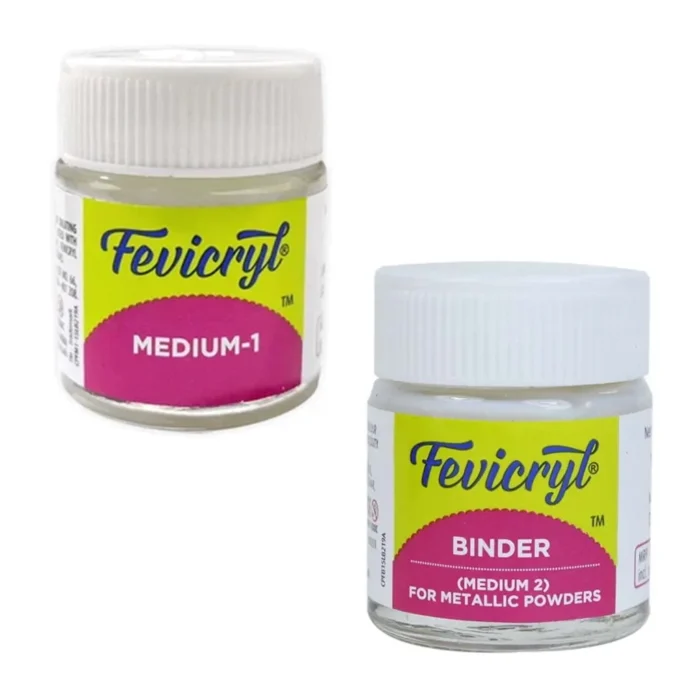 Pidilite Fevicryl Binder Medium - 2 and Medium - 1 (15ml, Pack in 1) - Image 1