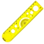 Plastic 15cm Scale with Magnifying Glass & Procircle