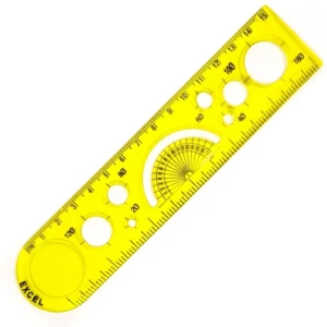 Plastic 15cm Scale with Magnifying Glass & Procircle