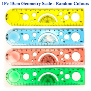 Plastic 15cm Scale with Magnifying Glass & Procircle
