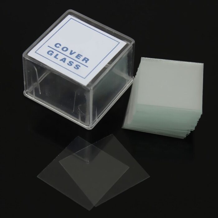 Science - Pre-Cleaned Square Microscope Glass Cover Slip 18mm - Image 1