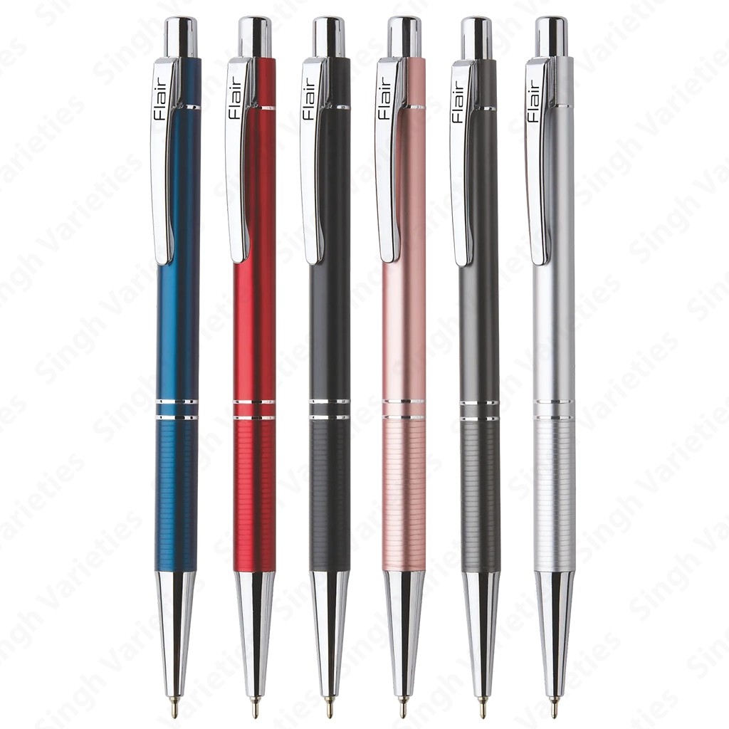 Flair Ball Pen - Slim Designer Metal_2 Flair Ball Pen - Slim Designer Metal, Blue Ink, Assorted Color, 1 pc - Image 2