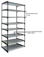 Shelf - 7 Layer Multipurpose Black Wardrobe Metal Pipes - Image 2