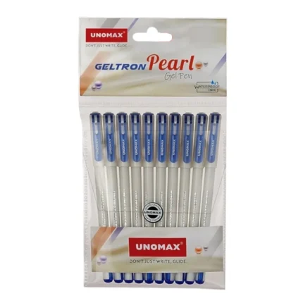 Unomax Geltron Pearl Gel Pen – Smooth Writing, Pearl Finish Body, Comfortable Grip for School & Office Gel Pen (Roller)