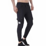 Men's Track Pants Stylish Black Jogger Polyester