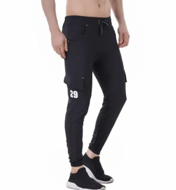 Men's Track Pants Stylish Black Jogger Polyester