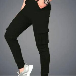 Men's Track Pants Stylish Black Jogger Polyester