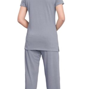 Self-Design Polyester T-Shirt & Track Pants with Round Neck and Three-Quarter Sleeves