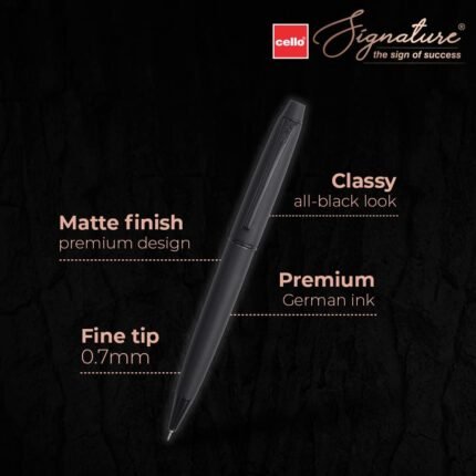 Cello Signature Carbon Ball Pen Blue Ink