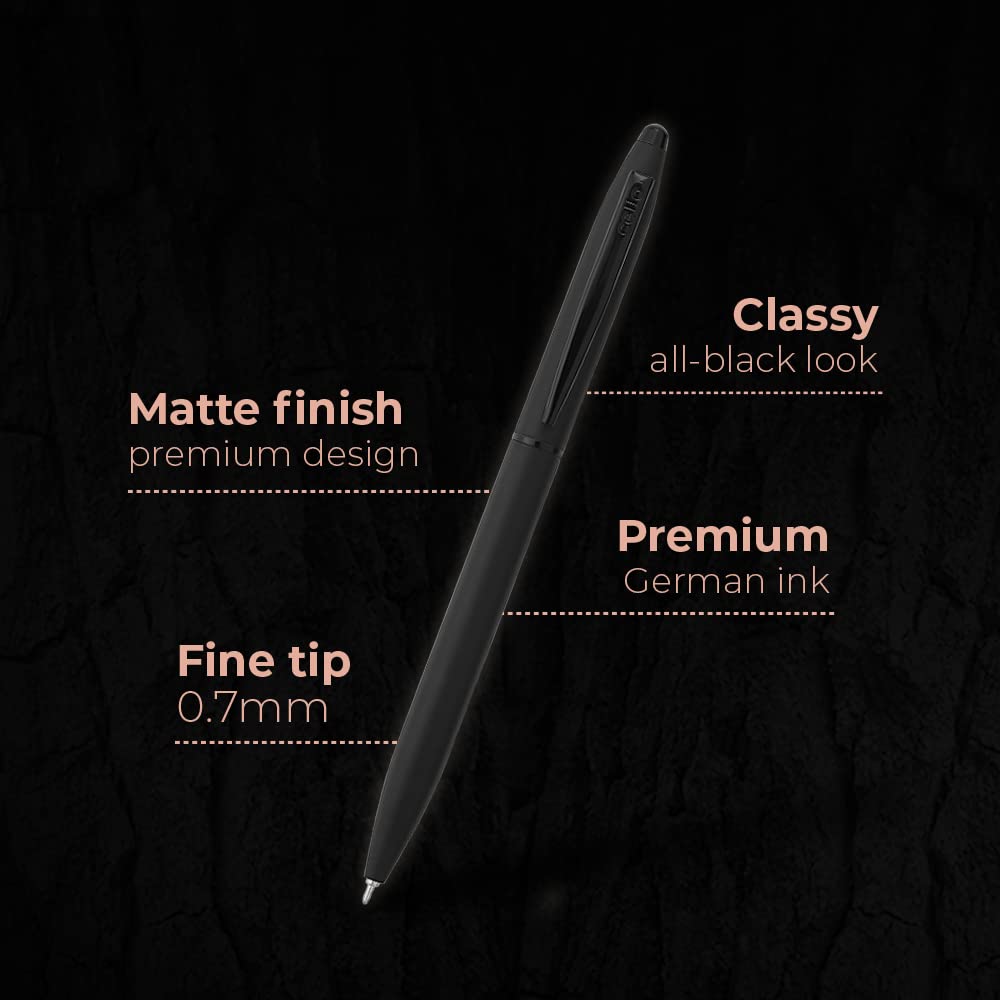 Cello Signature Carbon Slim Ball Pen_2 Cello Ball Pen - Signature Carbon Slim, Blue Ink, 1 pc - Image 2