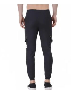 Men's Track Pants Stylish Black Jogger Polyester