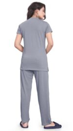 Self-Design Polyester T-Shirt & Track Pants with Round Neck and Three-Quarter Sleeves