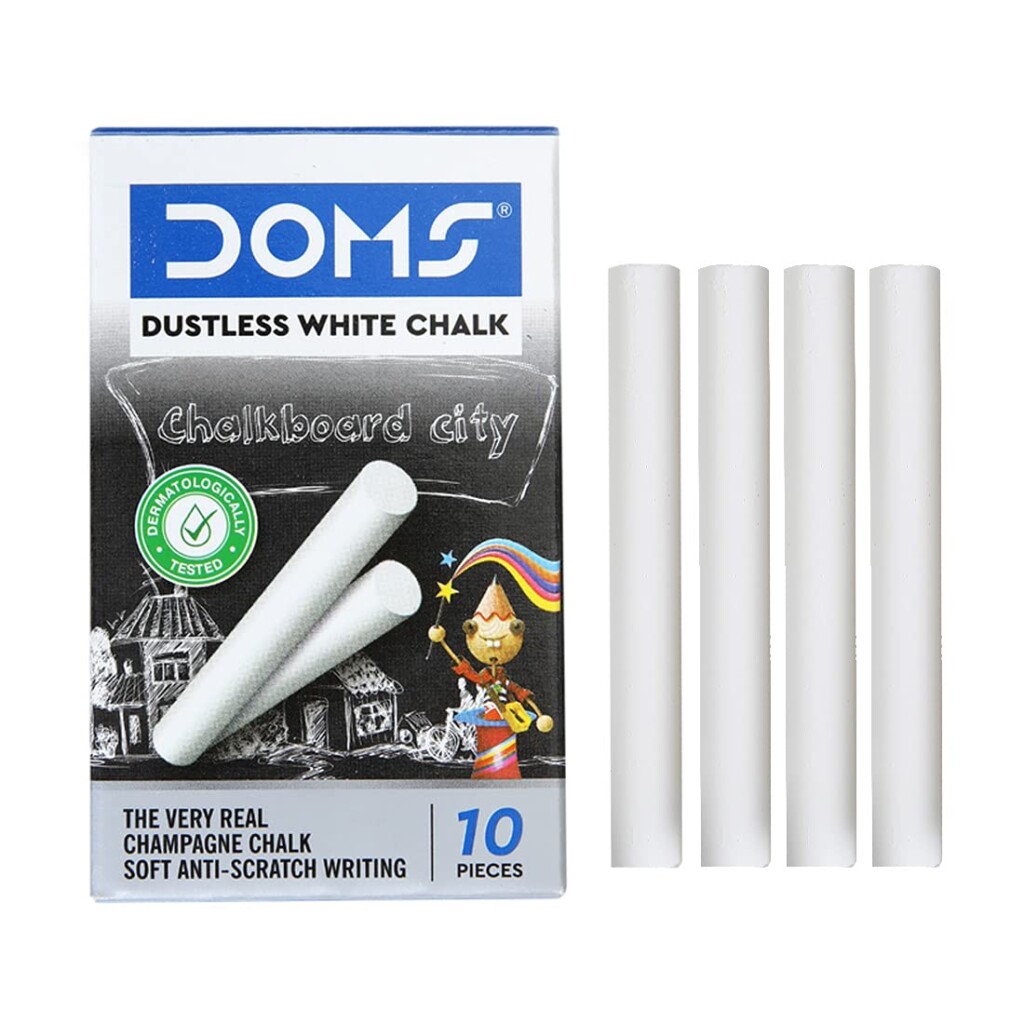 Writing Dustless Chalks_Doms White 10pcs Doms Writing Dustless Chalk