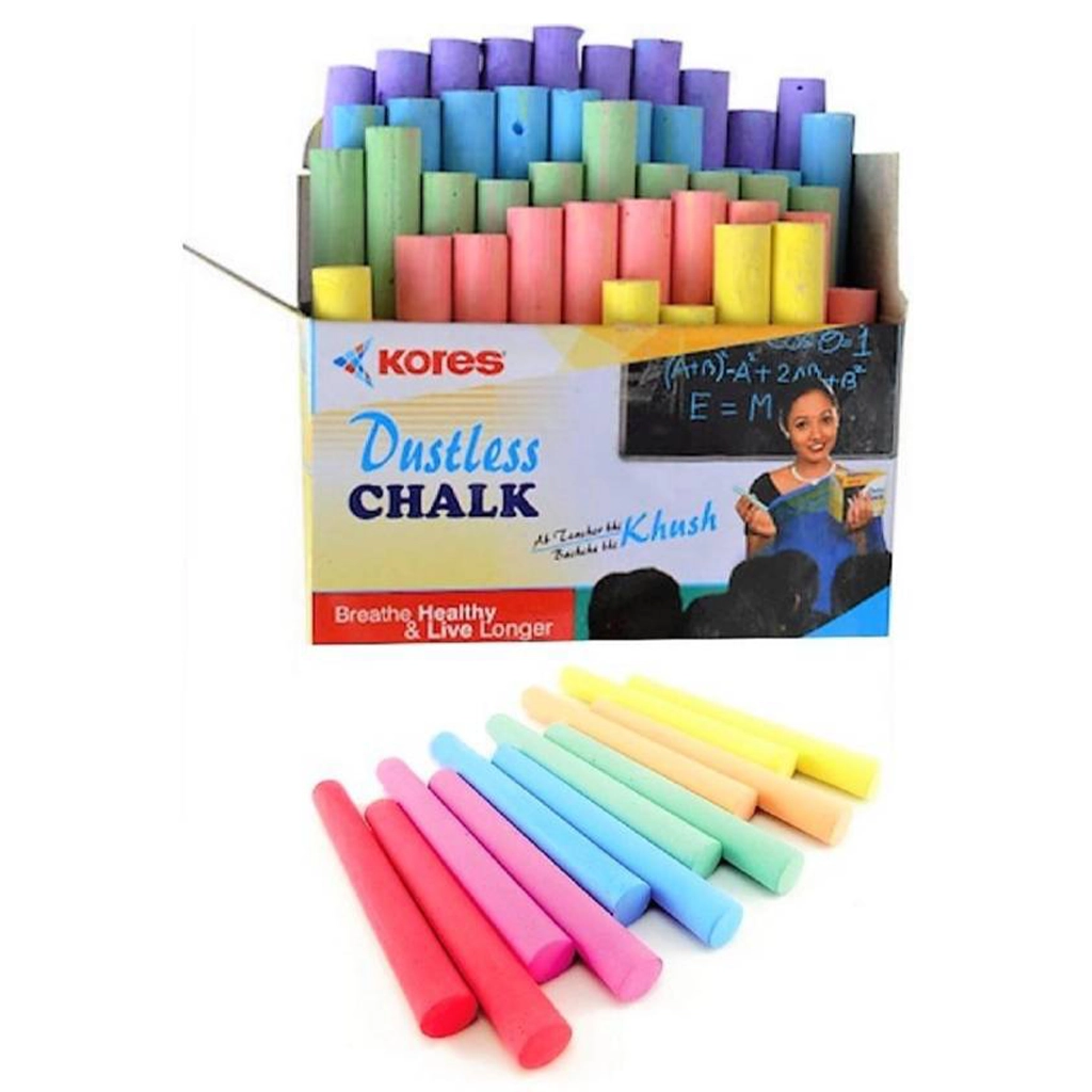 Kores Writing Dustless Chalk - Colour