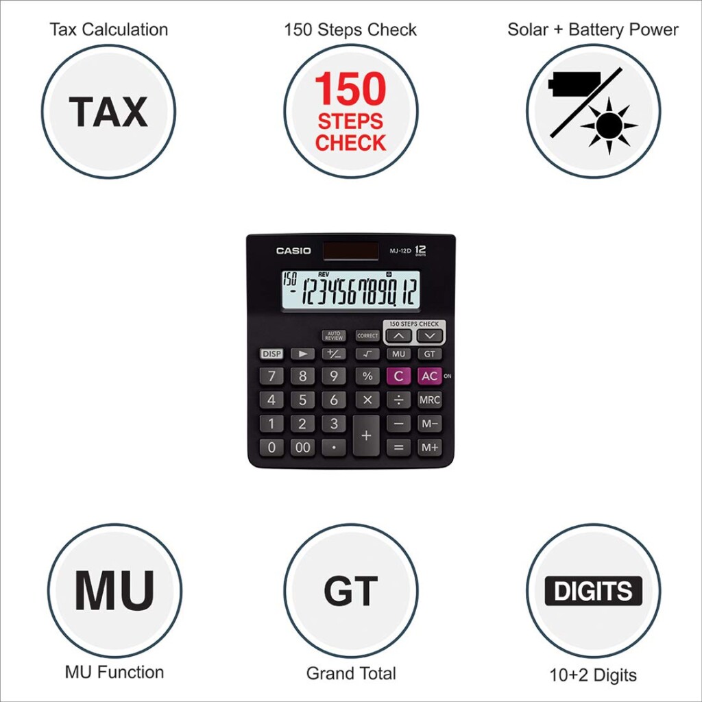 Casio Calculator - MJ-12D-BK