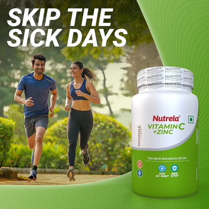 Patanjali Nutrela Vitamin C + Zinc 60 Tablets
