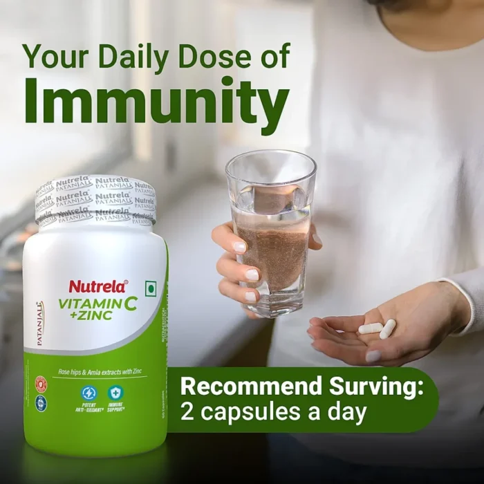 Patanjali Nutrela Vitamin C + Zinc 60 Tablets