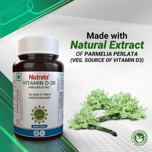 Patanjali Nutrela Vitamin D2K Natural - 60 Chewable Tablets