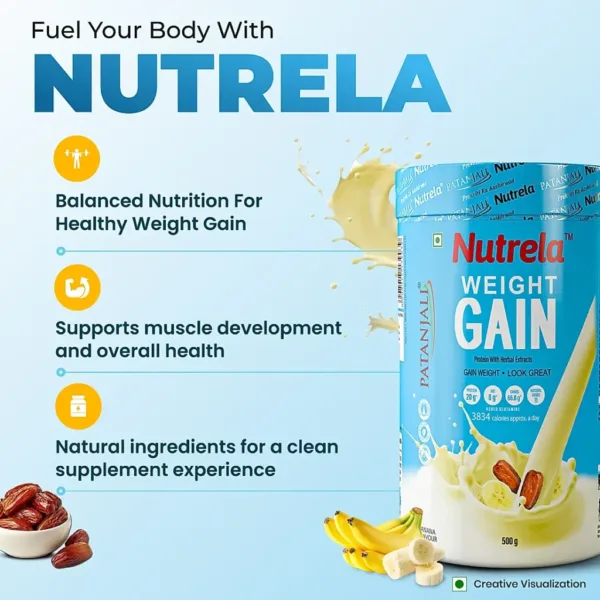 Patanjali Nutrela Weight Gain - Banana Flavor - 500g