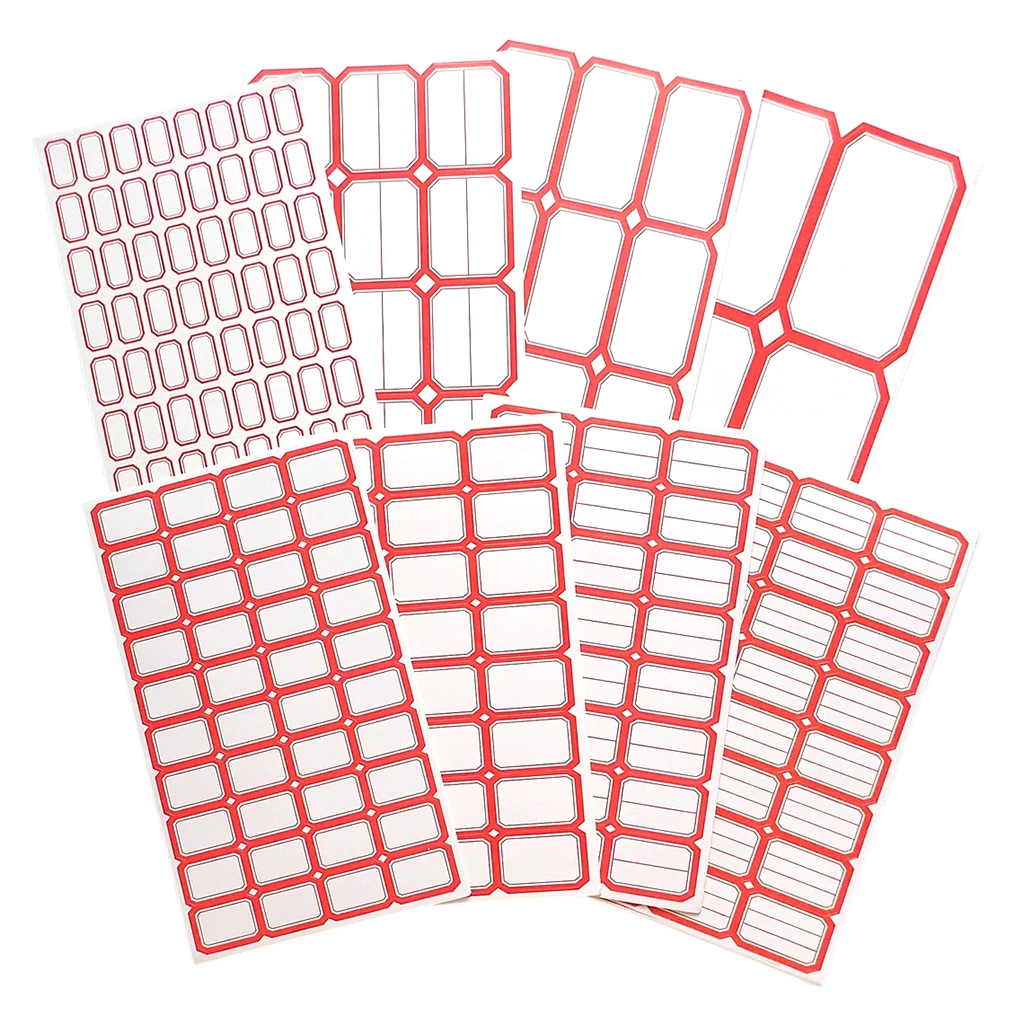 Label Sticker - Blank Stickers with Red Border