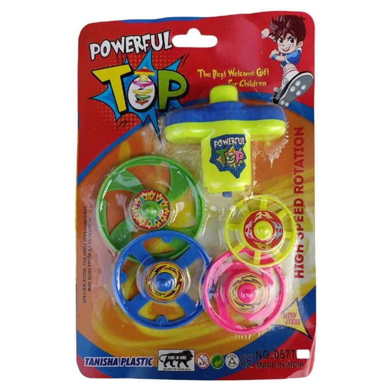 0577 Small Plastic Powerfull Lattu Top Toy for Kids