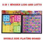 2 in 1 Wooden Ludo and Lotto Double Side Playing Board