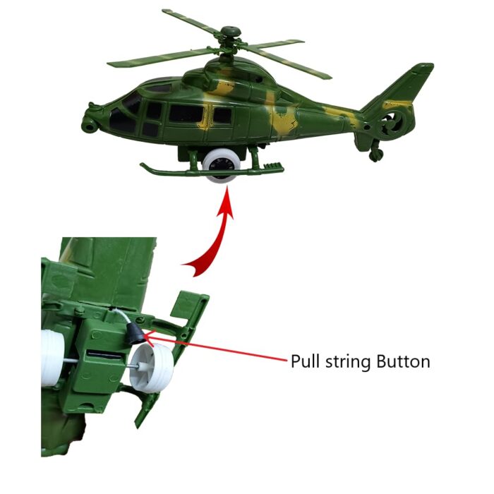 Army Helicopter Pull String 10 inch - Medium Size