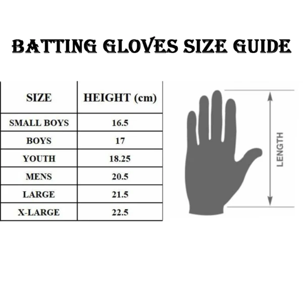 Cricket Batting Gloves Size Guide