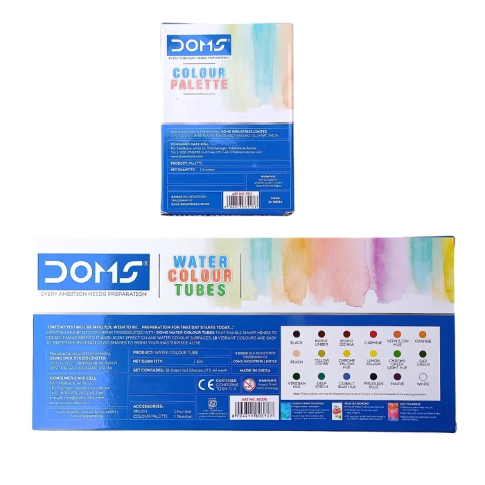 Doms Water Colour Tubes – 18 Shades