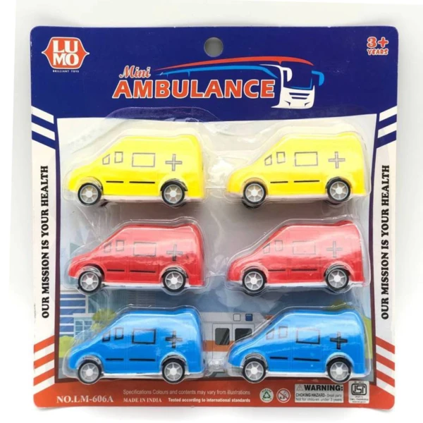 LM-606A Lumo Mini Pull Back Ambulance Set