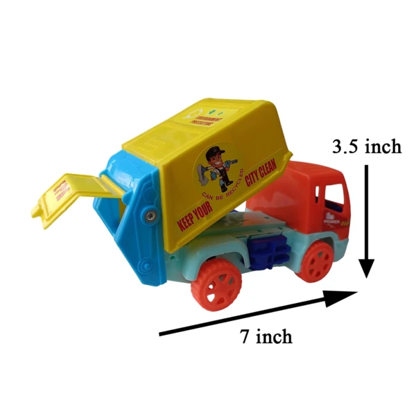 Small City Clean Garbage Friction Truck Toy 7 inch