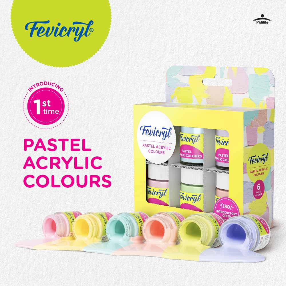 Pidilite Fevicryl Pastel Acrylic Colours 6sd_2 Pidilite Fevicryl Pastel Acrylic Colours 6sd