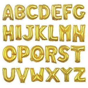 Party Decoration – Golden Alphabet Foil Balloons