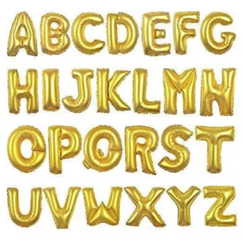 Party Decoration – Golden Alphabet Foil Balloons