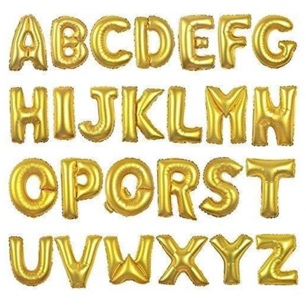 Party Decoration – Golden Alphabet Foil Balloons