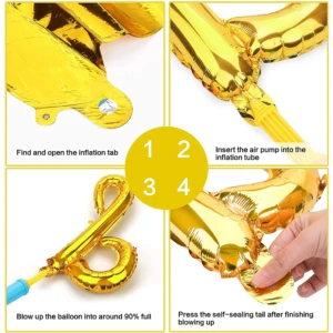 Party Decoration – Golden Alphabet Foil Balloons