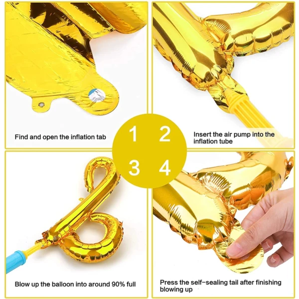 Party Decoration – Golden Alphabet Foil Balloons