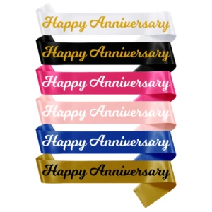 Party Decoration – Happy Anniversary Satin Sash