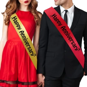 Party Decoration – Happy Anniversary Satin Sash