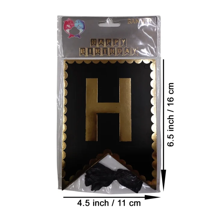 Party Decoration – Happy Birthday Banner with Foiling Border