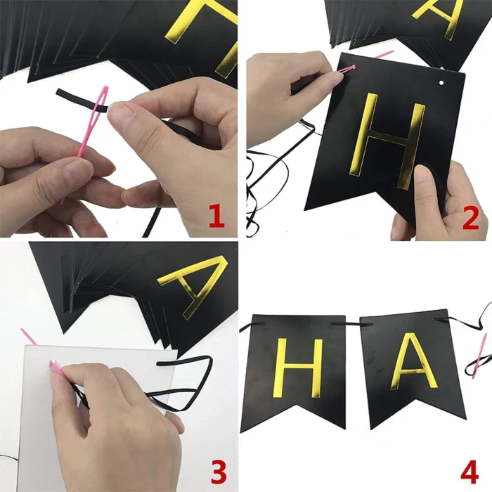 Party Decoration – Happy Birthday Banner with Foiling Border