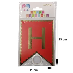 Party Decoration – Happy Birthday Banner with Multicolor Foiling Border